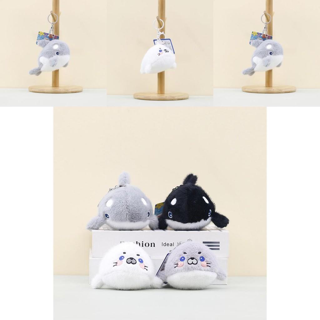 Entzückende Plüschwal- und Seehund-Schlüsselanhänger-Accessoires Weiche Stofftier-Spielzeuge