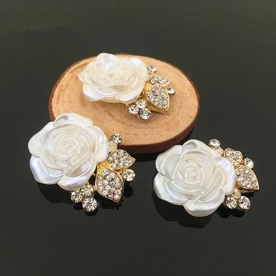 10pcs/lot Hair Bow Center Decorative Buttons Pearl Rhinestone Embellishment Button Diy Hair Accessories