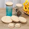 Various Sizes Kitchen Organization Compatible Canning Storage Mason Jar Lid Wood Lids Wide Mouth Cover