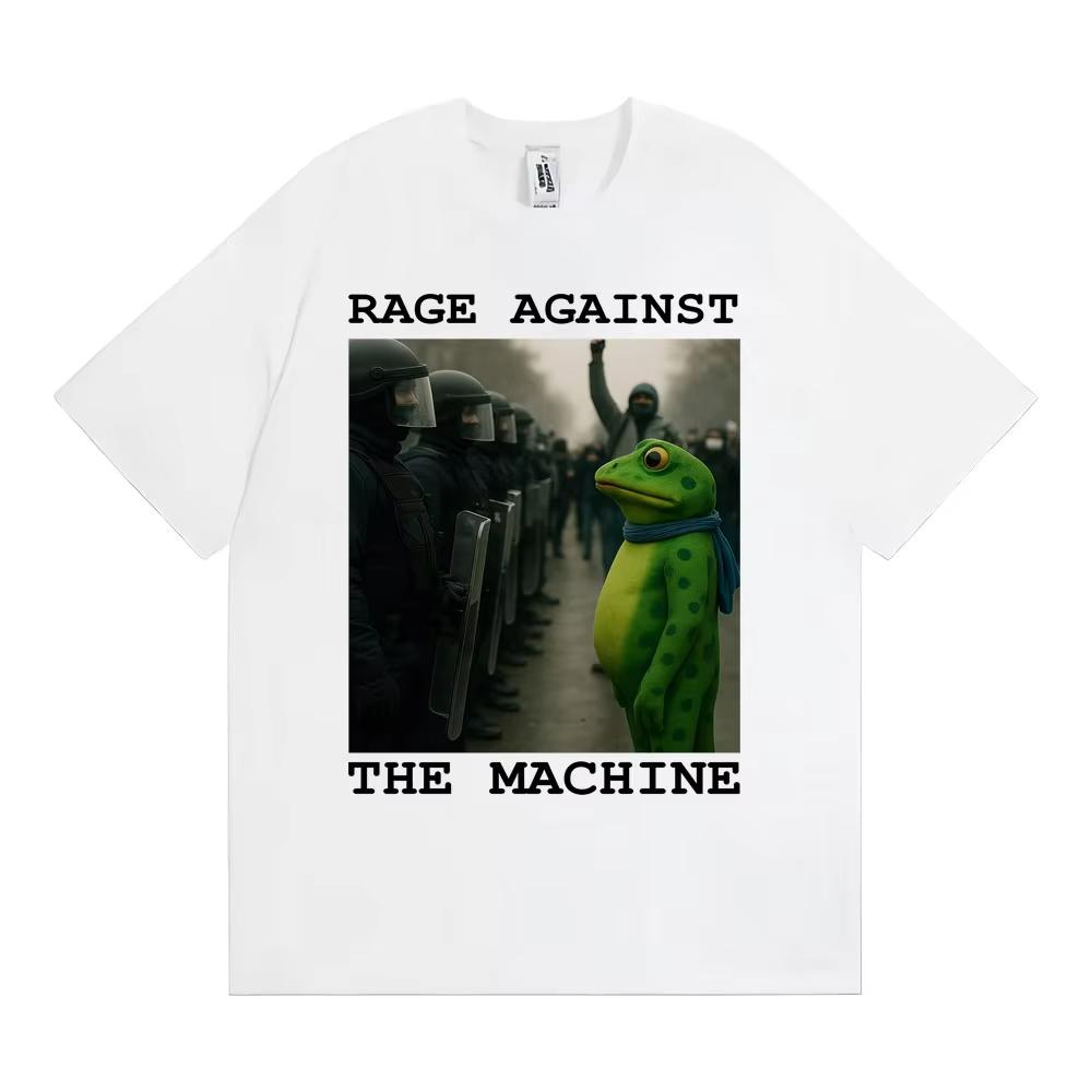 Rage Against The Machine Portland Frog Protest Funny Meme Tshirt Men Women Clothing Fashion Humor Oversized T Shirts Streetwear