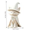 3D Printed Cat Witch Figurine Dark Style Halloween Decorations Cute Cat Statue  Home Decor