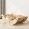 2 in 1 Wood Pet Cat Bed Cat Hammock Cradle Sofa House Furniture Kitten Indoor Washable Removable Sleeping Bed Kitten Cat Net Fou