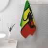 Lion Rasta Noir sur Drapeau Rasta Design Reggae Jamaïcain Serviette Visage Douce Séchage Rapide Piscine Bain Serviettes Coton Absorbantes