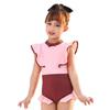 Cute Korean-Style Pink Lace Zipper Swimsuit for Girls