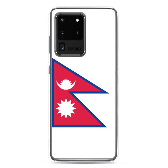 Coque Téléphone - Samsung - Galaxy S21 Ultra - Drapeau du Népal - Souple - Multicolore