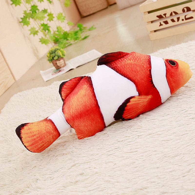 Plush Catnip Fish Toy & Teasing Stick for Cats