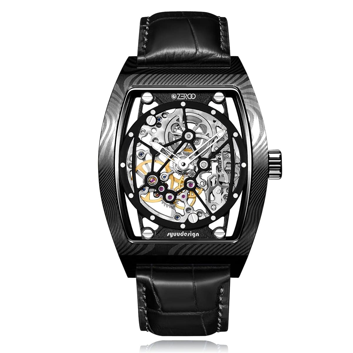 

ZEROO M1D THE AURIGA Watch Mechanical Manual Winding Skeleton Damascus ZM001DBBK Color [ZERO] Men s [Genuine Product] (Black/Case Black)