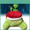 Cozy Plush Green Monster Grinch Pillow Christmas Holiday Decorative Cushion For Home Use