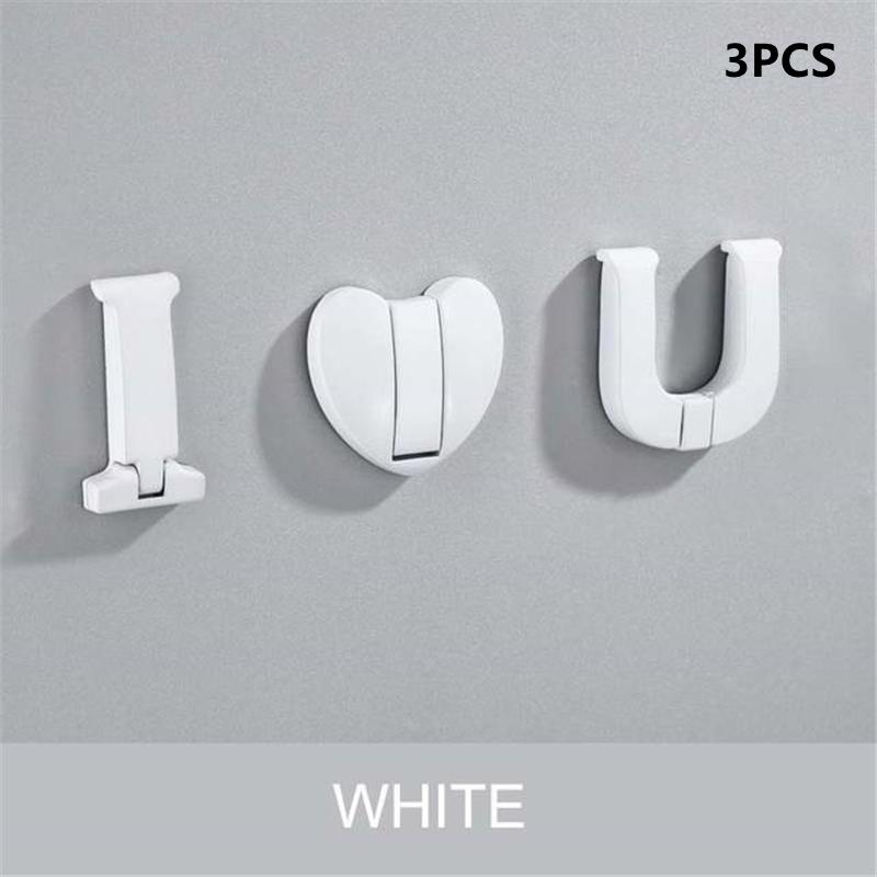 

Алюминиевый складной крючок Love Nailless для прихожей, спальни, двери, вешалки для одежды, кухни, туалета, настенные крючки, домашний декор белый