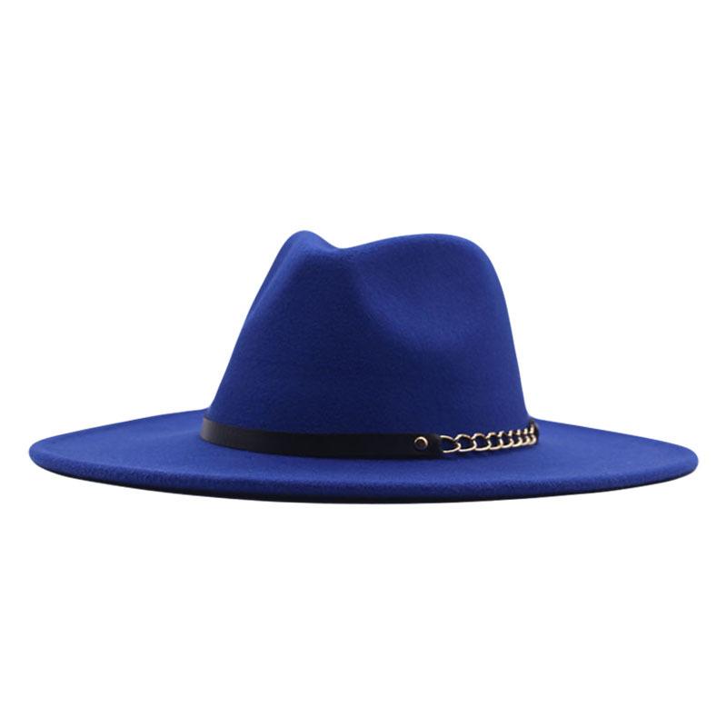Autumn and winter top hat British classic jazz hat woolen hat big brim cm flat edge top hat