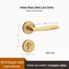 Brass Indoor Magnetic Silent Door Handle for Bedroom & Bathroom