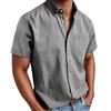 Men's Button Down Shirt Soft Vintage Short Sleeve T-Shirt Summer Casual Beach Fishing Tops with Pocket