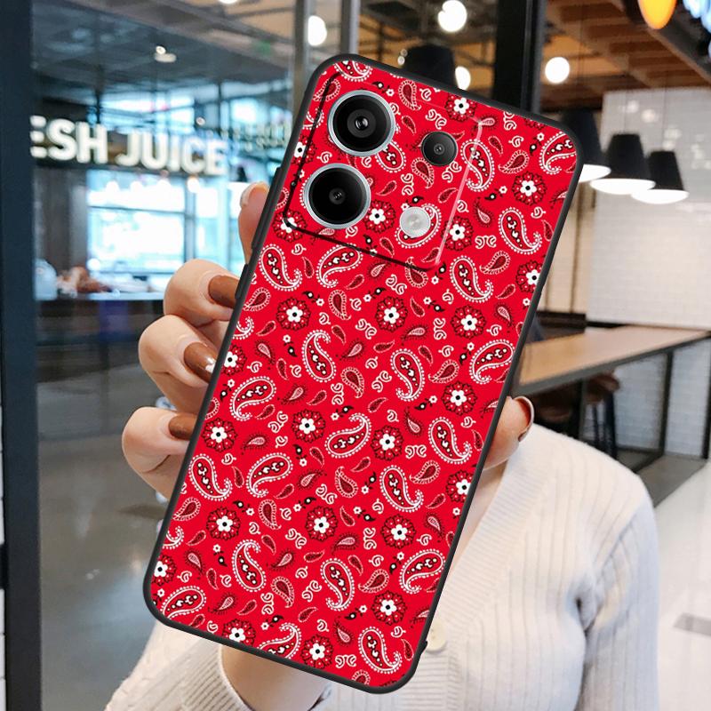 Red Bandana Paisley Case For Xiaomi Redmi Note 15 Pro Plus 10 11 12 13 14 Pro Redmi 15 15C 10C 12C 13C 14C Cover