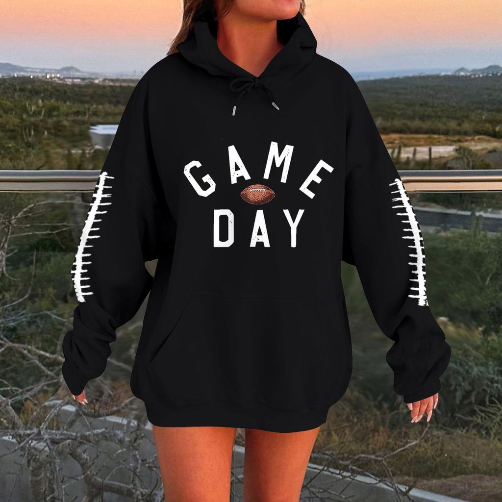 Hettegensere for kvinner Oversized gensere Langermet Uformell genser Hettegenser Topper