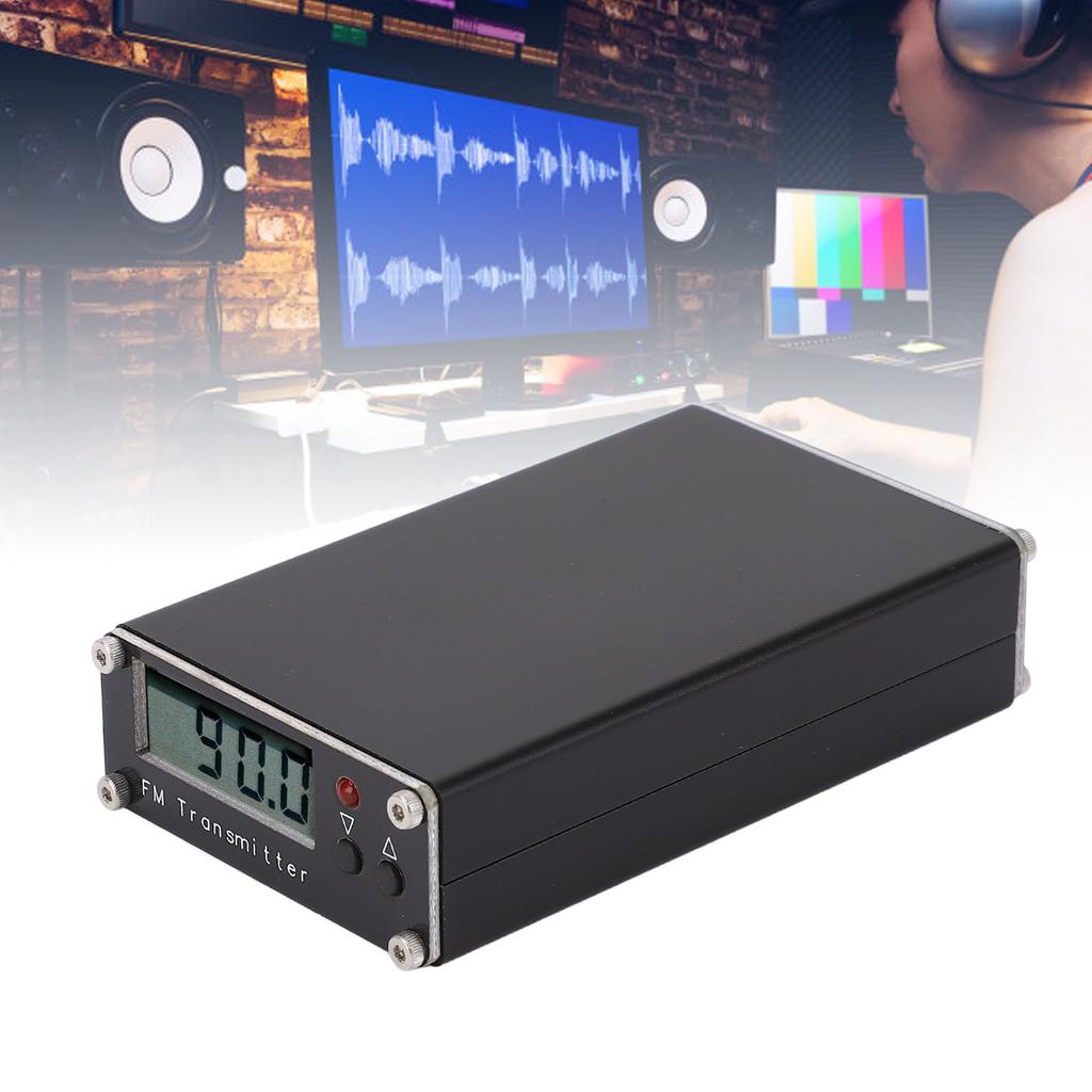 FM Broadcast Transmitter 0.5W 2KM Long Range 76‑108MHz Shortwave Sound Signal Stereo Station for Car FM Broadcast Transmitter
