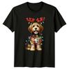 Dog Christmas Lights Holidays Unisexs Unisexs Graphic Tee Antlers Reindeer
