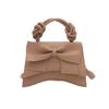 Women Simple Solid Color Bowknot Fashion Casual Crossbody Small Square Bag