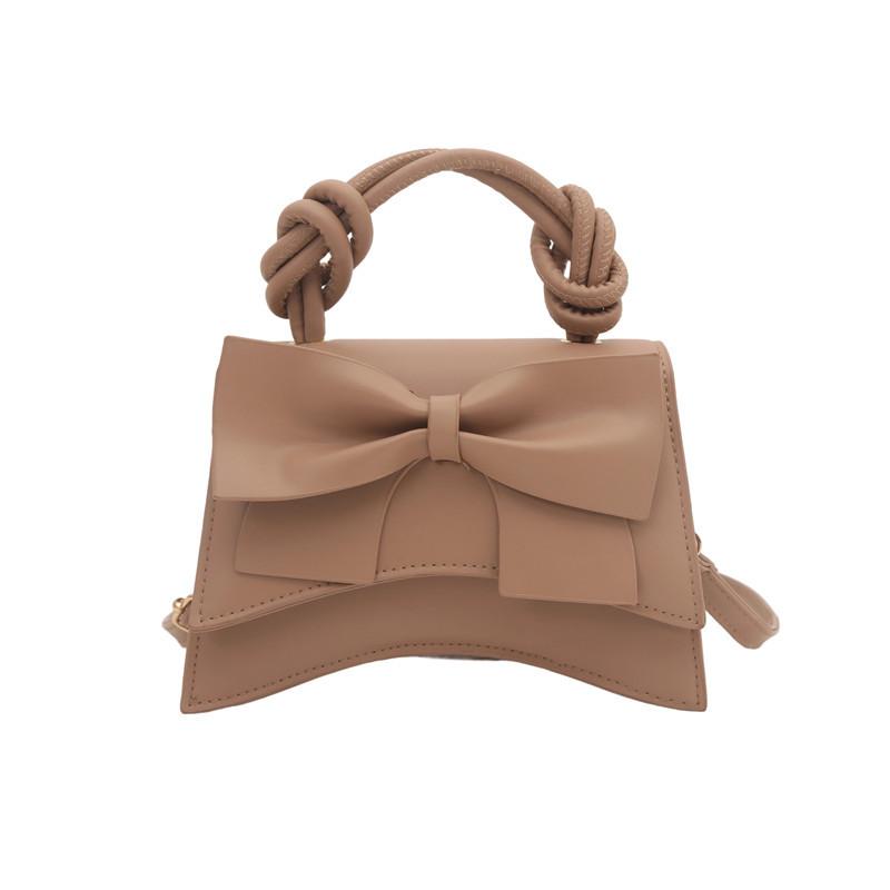 Women Simple Solid Color Bowknot Fashion Casual Crossbody Small Square Bag