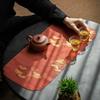 Embroidery Tea Mat Washable Absorbent Tea Ceremony Mat Decorative Tabletop Placemat for Tea Set Exquisite Chinese Style