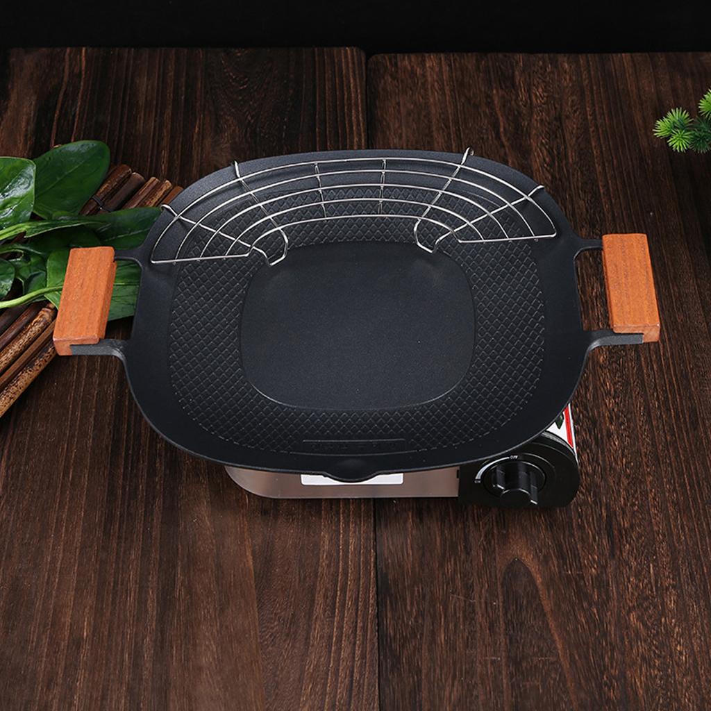 Fast Heating Non-Stick Barbecue Pan, Indoor and Outdoor Camping Barbecue Griddle