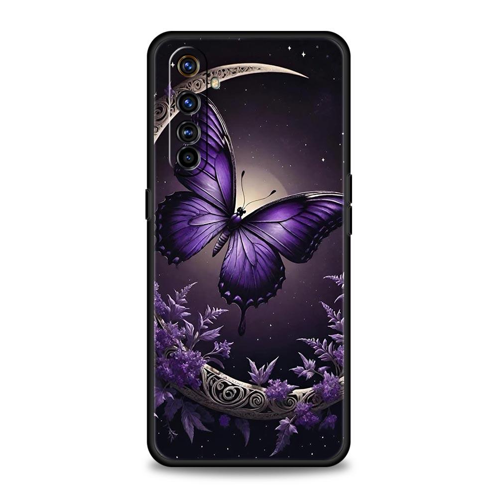 Art Purple Butterfly Soft TPU For Realme 13 12 11 10 9 Pro Plus GT3 GT2 C21 C25 C35 C53 C55 C67 Pro 5G Phone Case Cover Fundas