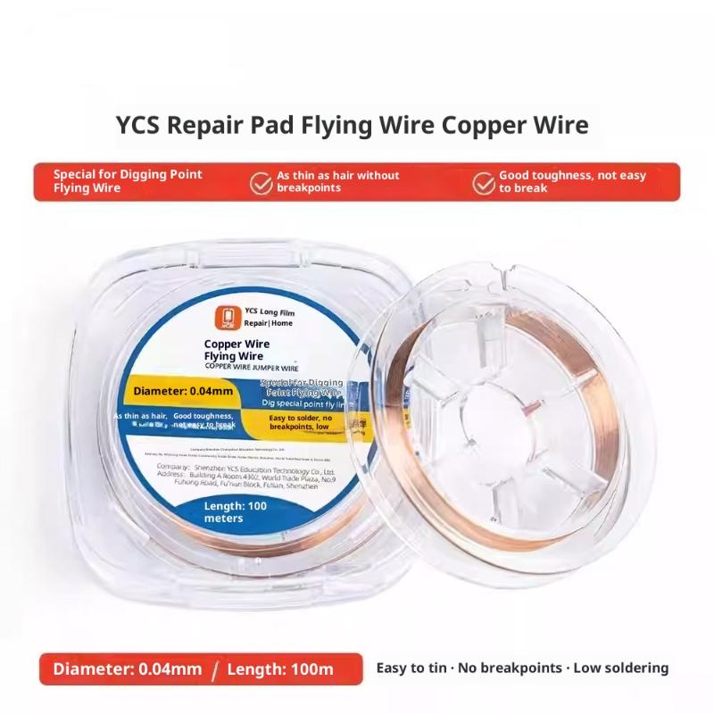 1Pc Copper Link Jumper Wire Roll, 0.04mmX100m, Non-Insulated, for Mobile PCB Motherboard Repair Welding