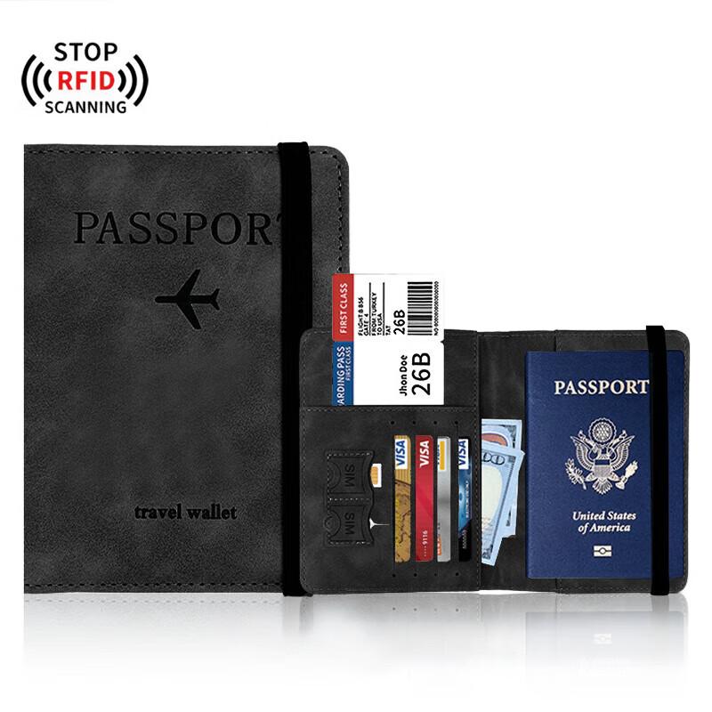 Passport Holder Storage Bag Wallet ID Anti-Theft Card Holder Protective Case Coin Purse Bank Card Sleeve Travel Essential for International Trips