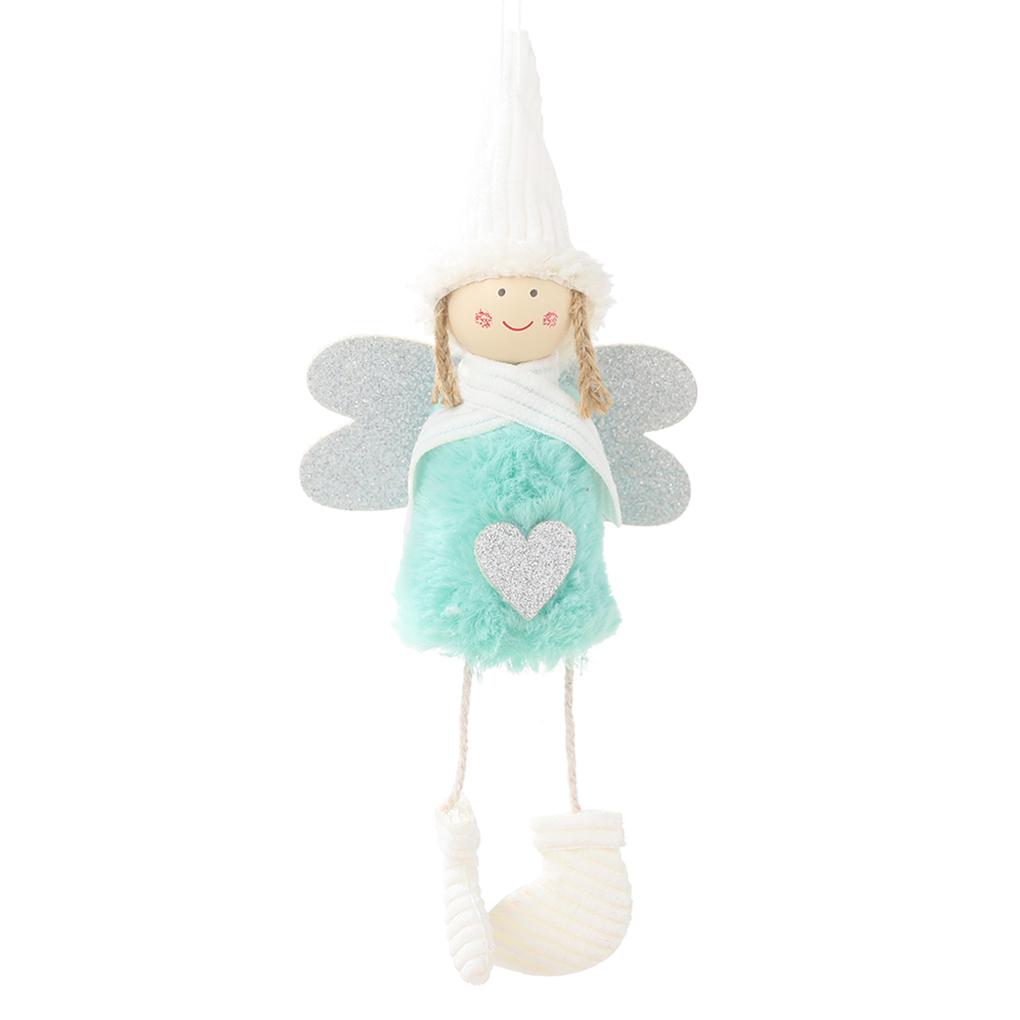 Lovely Mini Xmas Tree Plush Hanging Leg Angel Pendant Home Decoration Kids Gift
