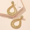 Europe and America Exaggerated Vintage Metal Waterdrop Earrings for Women Girls Double Layered Long Earrings Chunky Jewelry Gift