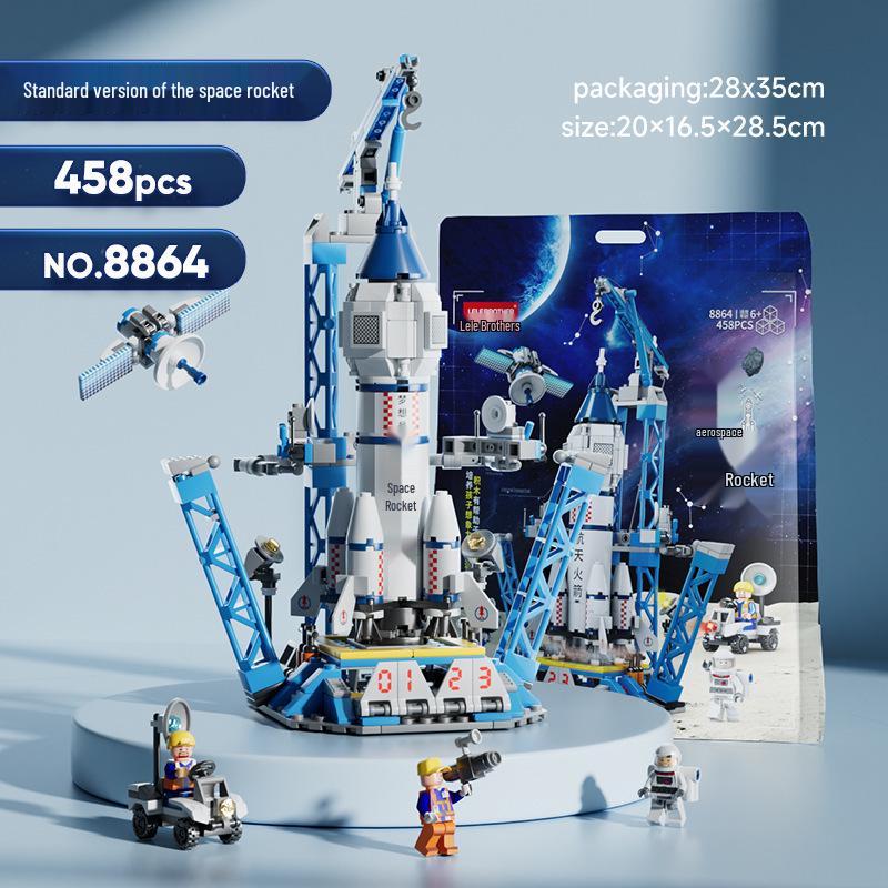Spacecraft Starship Falcon Toy Building Blocks - Children's Rocket Assembly Set