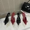 Fashion Baotou Sandals 2025 Spring And Autumn New Pointy Bow Temperament High Heels Socialite Fashion After Empty Shoes Women