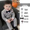 Jungen Anzug Frühling/Herbst: Erste Geburtstagsfeier Baby Formelle Kleidung, Britischer Stil Pageboy, Hochzeitsgast, Aufführungskostüm