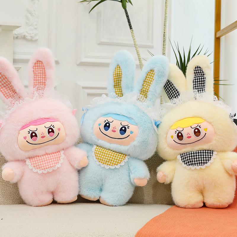 Boneca Com Cachecol Xadrez de Pelúcia e Decoração de Renda Para Presente de Criança E