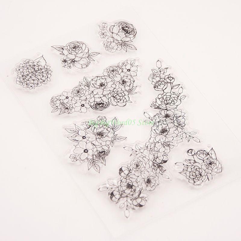 24TE Flower Vine Clear Stamp Seal Stamps Greeting Card Invitation Card for Home Festival Family DIY Embossing Crafts Supply