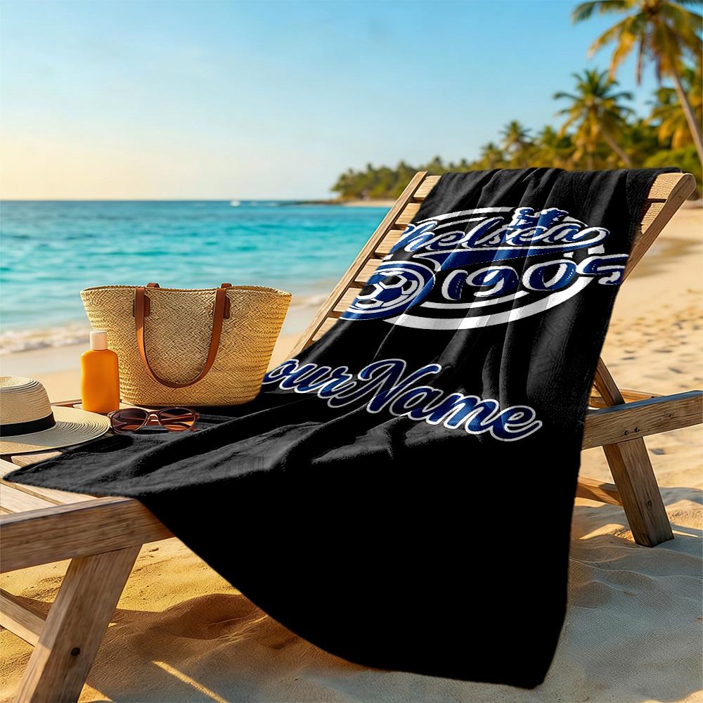 Chelsea Customize Text Beach Towel Soft Durable Quick-Dry Suitable for Sports Travel Swimming Yoga Bathroom Beach And Pool