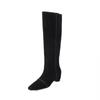5.5cm Pointed Toe Chunky Knee High Boots Women Fall Winter Fashion Slim Fit Riding