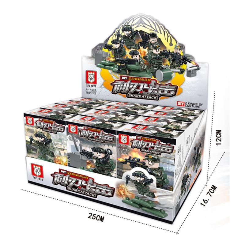 Tbs17-22 Sharp Blade Attack Military Building Block Minifigures Small Particles Assembled Doll Toy Bag