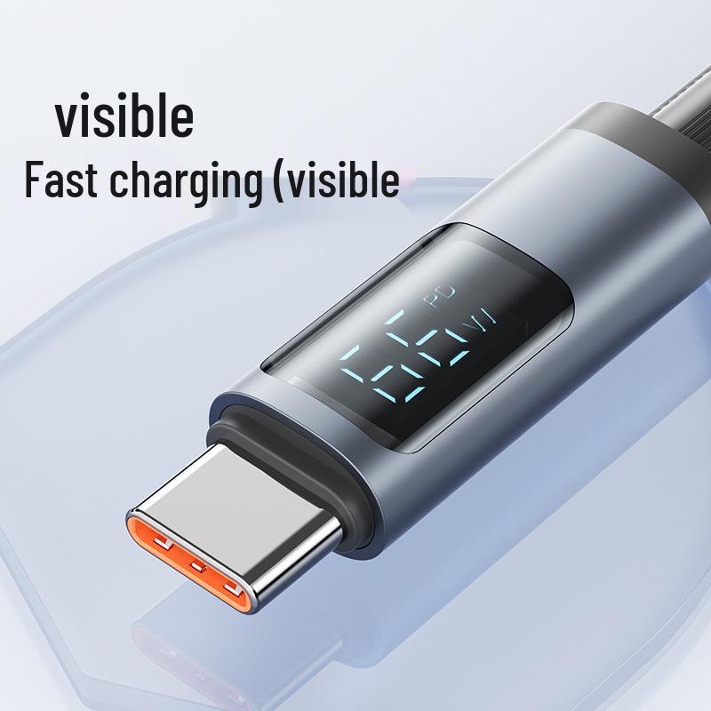 100W Fast Charging Digital Display USB-C Cable for Apple and 66W Flash Charge
