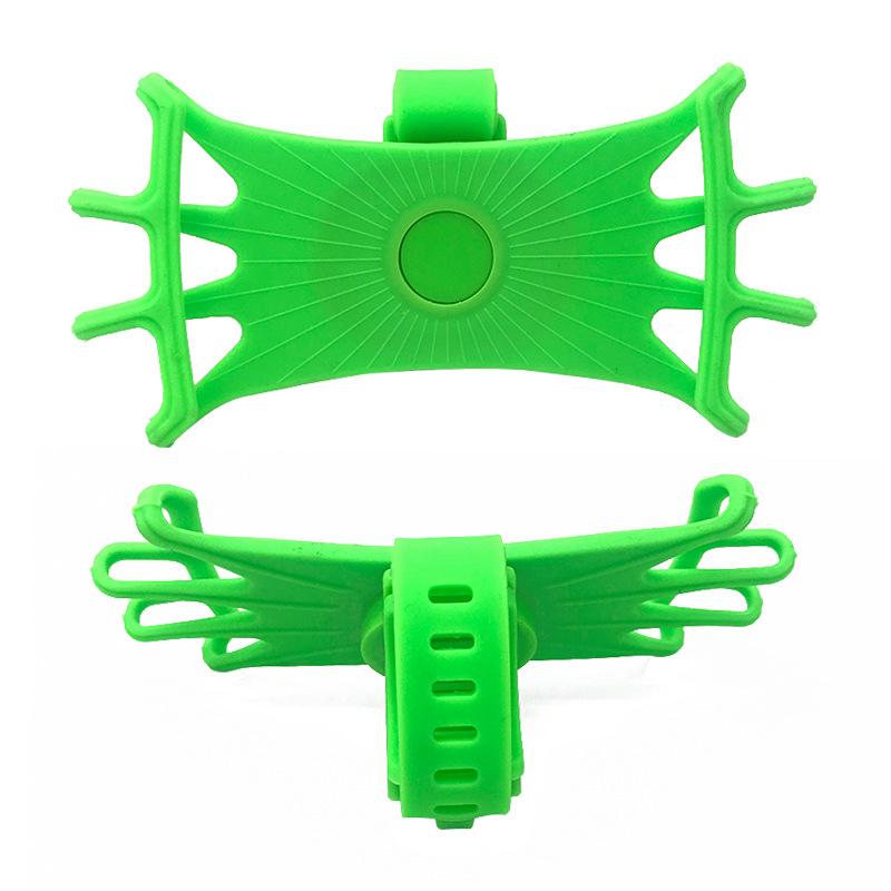 

360 Rotatable Bicycle Motorcycle Bike Safe Mobile Phone Bracket Silicone Phone Holder Silicone Pull Type For All Phone Stand зелений