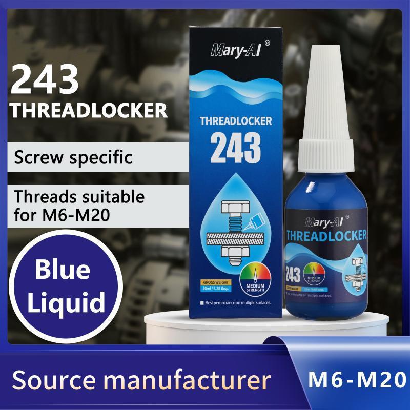 Maryai 243 Medium Strength Threadlocker Fast Curing Removable For Auto Repair Bolt Securing