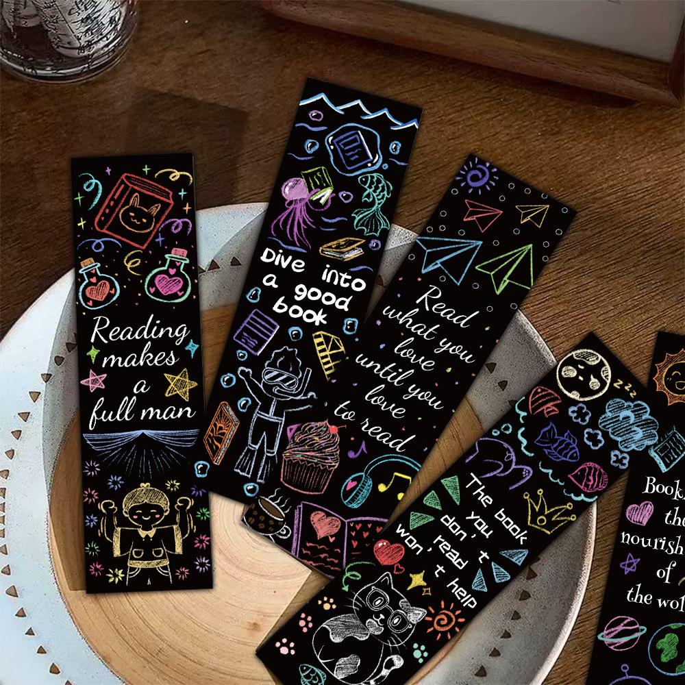 30PCS Read Books Bookmarks Aesthetic Modern Paper DIY Cartoon Decorative Office Stationary Creative Paper Cards Bookmarks