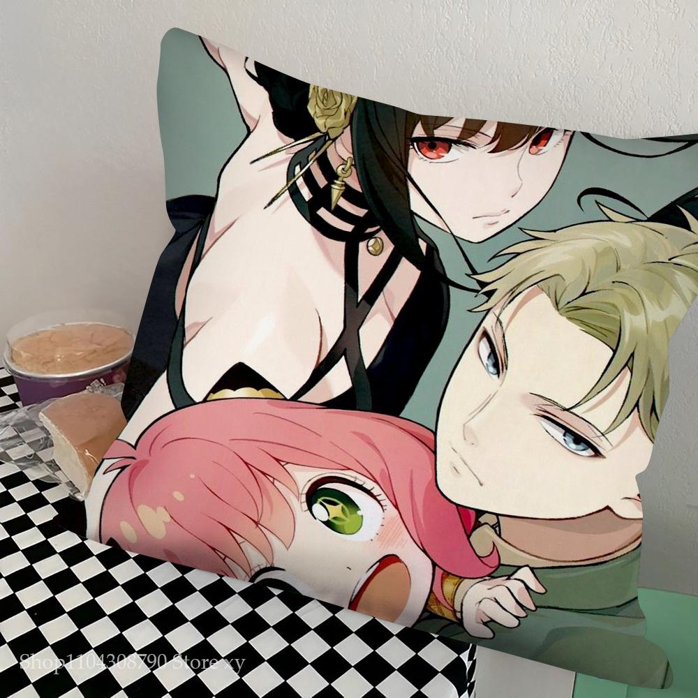 Spy X Family Animation Pillow Case Square Pillow Bedroom Sofa Leisure Comfort Cushion Car Living Room Home Decoration