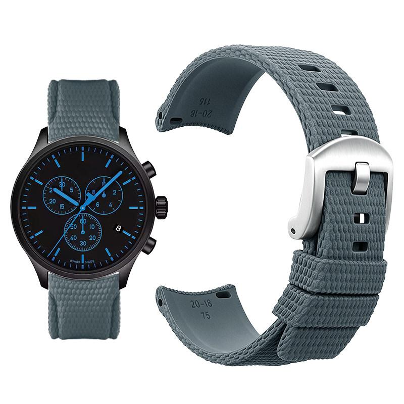 Curved arc-shaped fluororubber Watch strap for original OMEGA X Swatch X Blancpain Scuba Fifty Fathoms MoonSwatch FKM watchband