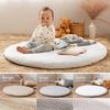 Hagiwara Sunny Mat Baby Cushion, Decor, Beige, Approx. 100cm Diameter, 100% Cotton, Ibul, Round, for Infants, Nap Time, and Monthly Photo Shoots