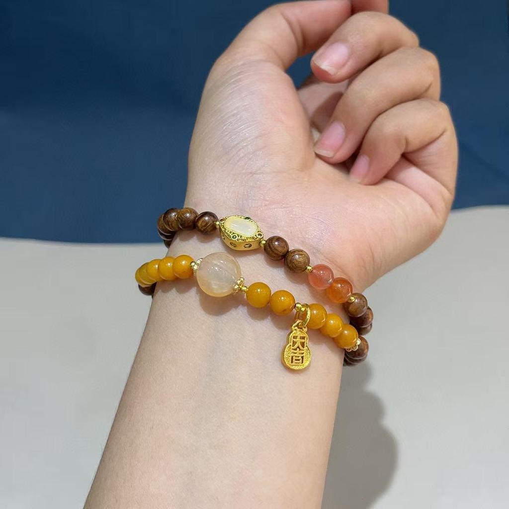 Karin Double Loop Beeswax Wood Bracelet - Stylish & Versatile Unisex Design