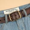 Men's Retro Vegetable Tanned Leather Belt with Copper Buckle