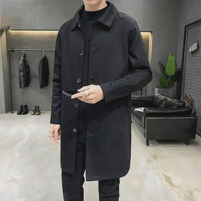 Erkek Orta Boy Günlük Yaka Rüzgarlık - Yamamoto Tarzı, Diz Üstü, Bol Kesim, Büyük Beden, İnce, Bahar/Sonbahar İş ve Boş Zaman İçin