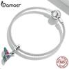 BAMOER Authentic 925 Sterling Silver Kingfisher Pendant Fit Women Original Bracelet or Bangle Fine Jewelry Gift