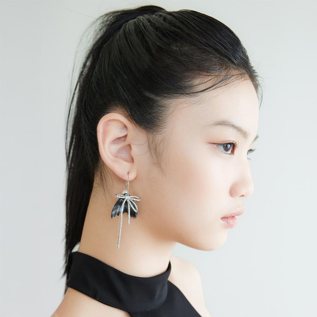 Lovuee Black Angel Wing Earrings