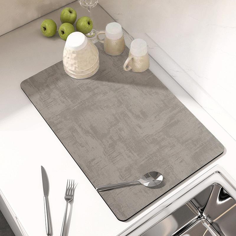 Kitchen Drain Mat Countertop Slip-resistant Moisture-wicking Mat Countertop Dish Drain Mat Coffee Machine Table Top Tea Mat